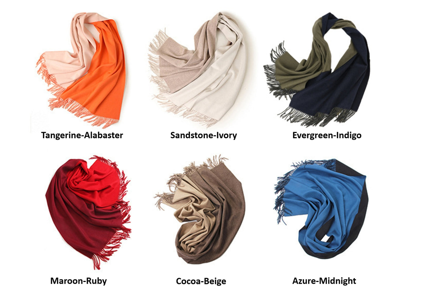Double Sided Hue-Pure Cashmere Shawl-muiltiple colours
The use of finer yarn enhances the shawl's aesthetic appeal, imbuing it with an unparalleled softness and elegance. This sophisticated technique also ensures the shawl remains lightweight, offering warmth without bulk. The result is a truly luxurious accessory that blends impeccable style with exceptional functionality, setting it apart as a must-have for the discerning connoisseur.