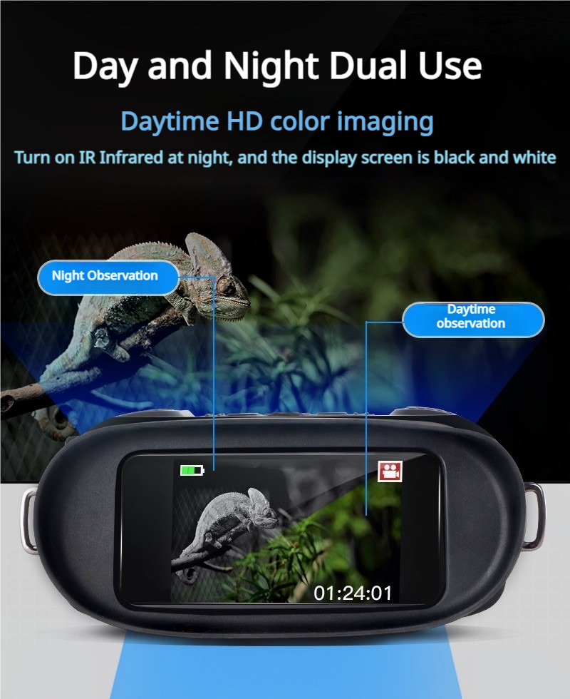 Wisdom View|Infrared Night Vision Binocular|Day and Night Use|magnification 3.5X to 7X
Infrared night vision technology works by capturing infrared light, which is invisible to the naked eye, and converting it into a visible image. This allows you to see in complete darkness, as the binoculars amplify available light and display it on a digital screen. The technology is invaluable for situations where natural light is limited, providing enhanced visibility and situational awareness.