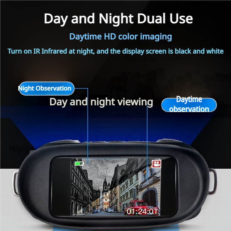 Wisdom View|Infrared Night Vision Binocular|Day and Night Use|magnification 3.5X to 7X
Buildings: Detect at distances up to 3300 meters and identify at 1000 meters, perfect for surveying landscapes or scouting locations.
Vehicles: Detect at 1100 meters and identify at 330 meters, useful for tracking movement in remote areas.
Wildlife: Spot a wild boar at 150 meters and identify at 135 meters, or detect a rabbit at 100 meters and identify at 30 meters, making these binoculars ideal for wildlife observation