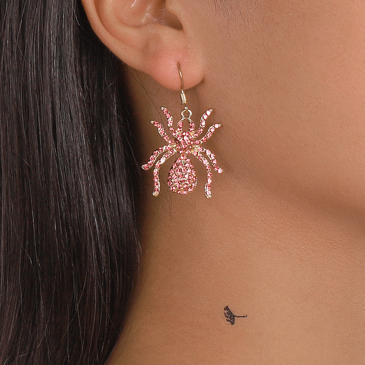 Halloween Spider Earrings- micro-inlaid with Rhinestones