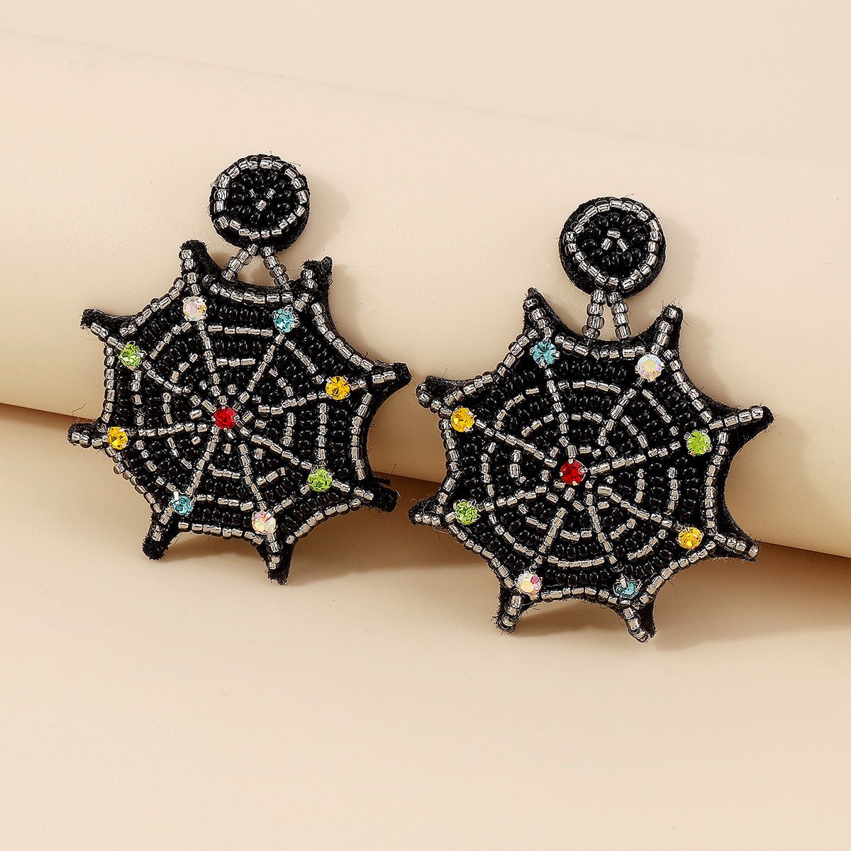 Halloween Dangle Earrings - Braided Glass Seed Beads