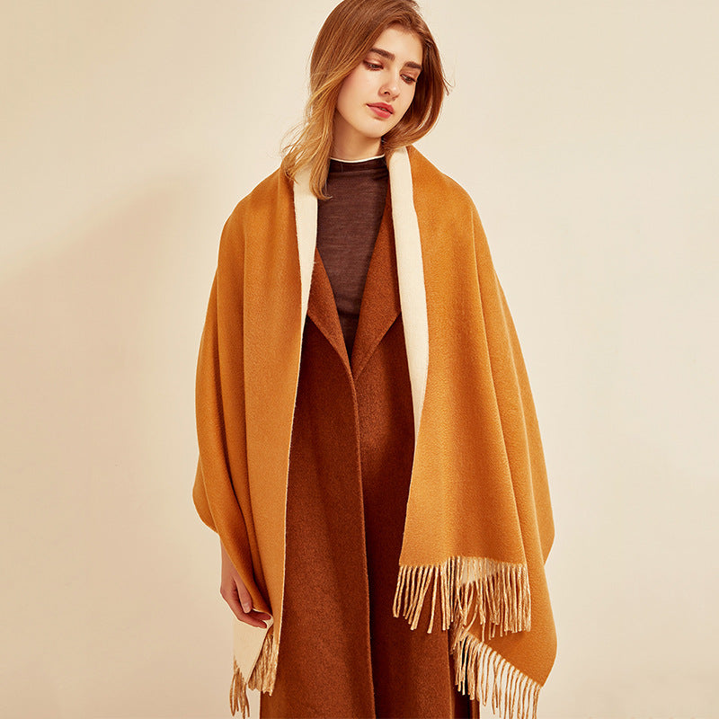 Opulent Cashmere Shawl|Double-Sided Hue|Unrivaled Cashmere Excellence
Indulge in the supreme luxury of our cashmere shawl, a masterpiece crafted from the finest 100% pure cashmere sourced from the serene plains of Inner Mongolia, China. This exquisite creation is the epitome of warmth and sophistication, designed for those who appreciate life's finer pleasures.