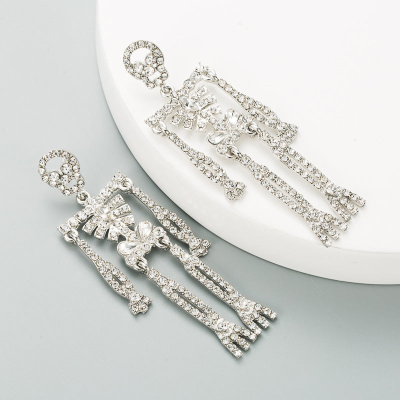 Halloween Dangles | Stunning Skeleton Rhinestone Earrings - Jin's Finds