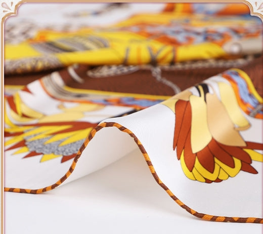 Dazzling Diva Drawer|100% Silk Twill|Chinoiserie Silk Scarf|106cmx106cm - Jin's Finds