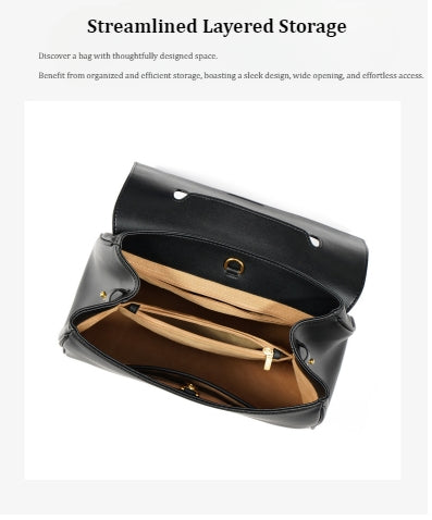 Executive Ensemble|Premium Split Cowhide Leather Satchel Bag-Main Compartment, Inner Zip Pocket, Inner Patch Pocket