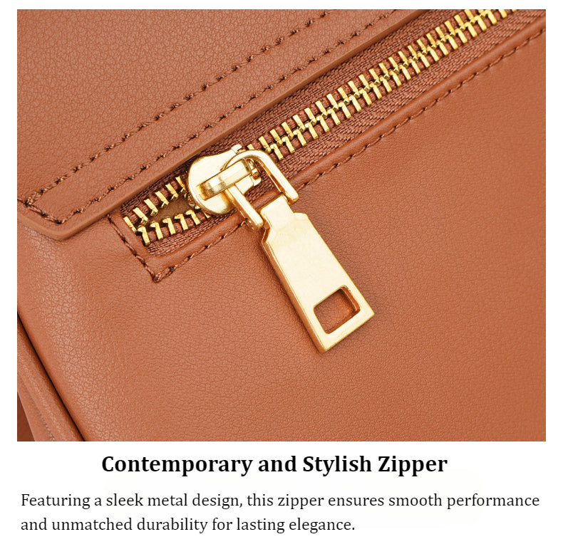 Executive_Ensemble_Premium_Split_Cowhide_Leather_Satchel_Bag-Contemporary and Stylish Zipper-ensures smooth performance and unmatched durability for lasting elegance
