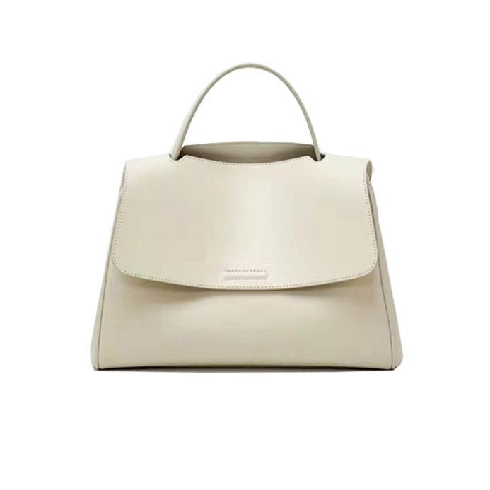 Executive Ensemble|Premium Split Cowhide Leather Satchel Bag-Ivory