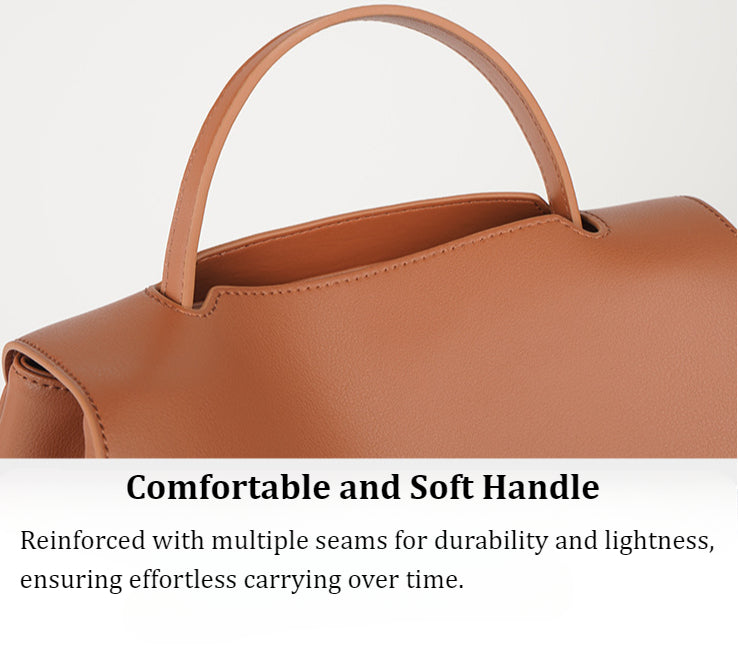 Executive_Ensemble_Premium_Split_Cowhide_Leather_Satchel_Bag-multiple wearing style-Hand-held, Single Shoulder, Crossbody-comfortable and soft handle-ensuring effortless carrying over time.