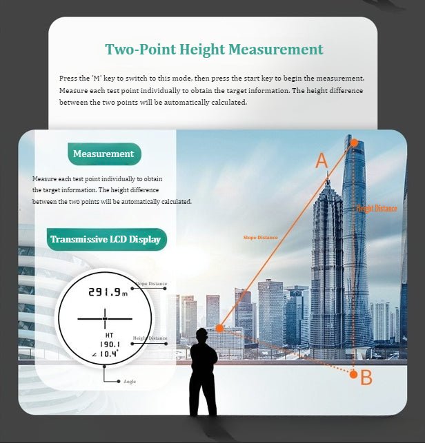 FalconFocus-Golf Range Finder-Two Point Height Measurement
