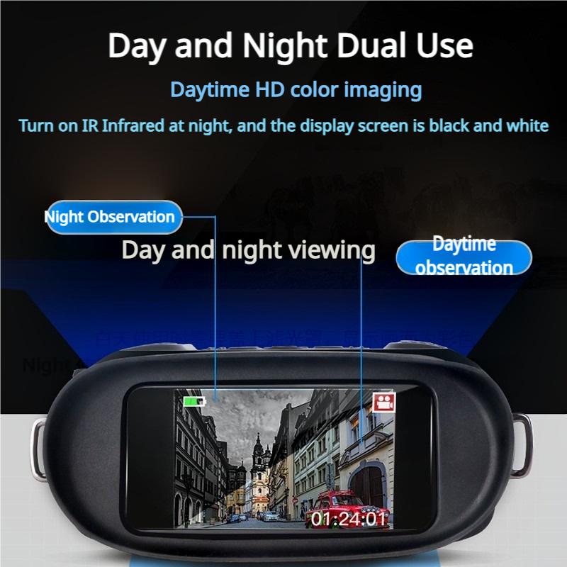 Wisdom View|Infrared Night Vision Binocular|Day and Night Use|magnification 3.5X to 7X

Buildings: Detect at distances up to 3300 meters and identify at 1000 meters, perfect for surveying landscapes or scouting locations.
Vehicles: Detect at 1100 meters and identify at 330 meters, useful for tracking movement in remote areas.
Wildlife: Spot a wild boar at 150 meters and identify at 135 meters, or detect a rabbit at 100 meters and identify at 30 meters, making these binoculars ideal for wildlife observation
