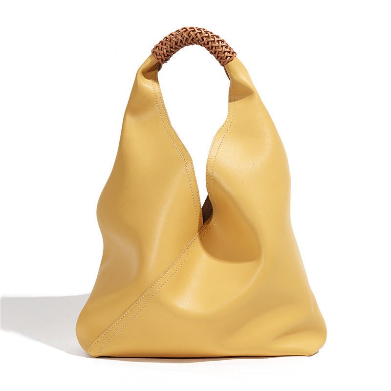 The Essential Enclave|Bucket Bag Masterpiece|Small Grain Cowide Leather-Yellow Colour