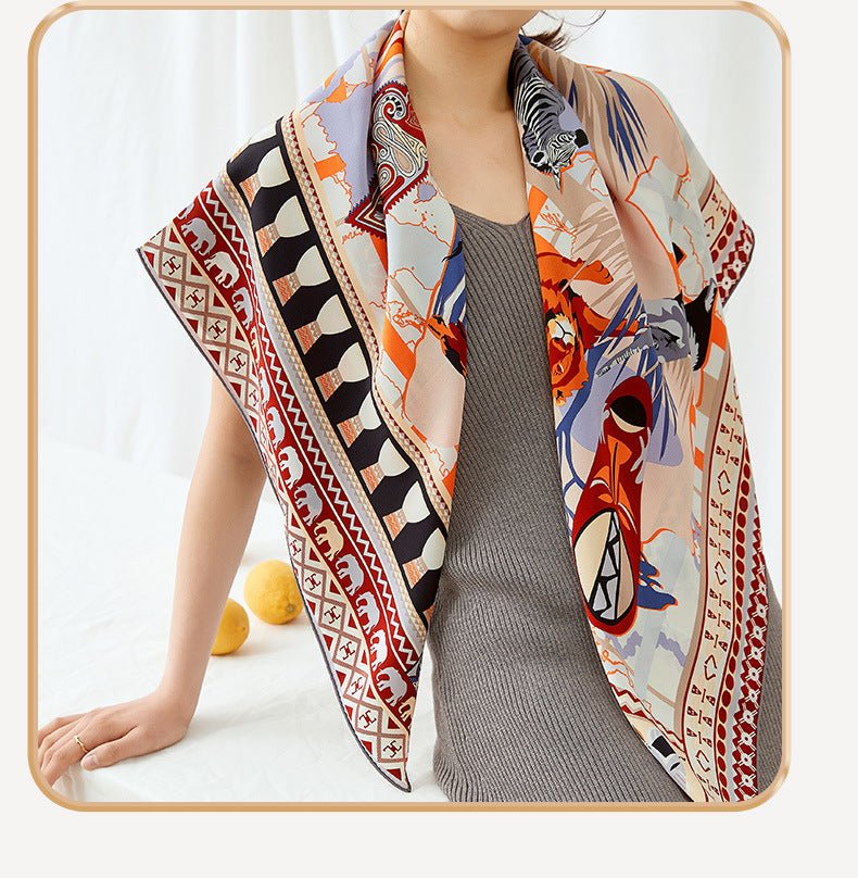 100% Crepe Plain Satin Silk Scarf|106cm x 106cm|Mursi Village|Epitomizes Luxury and Elegance - Jin's Finds