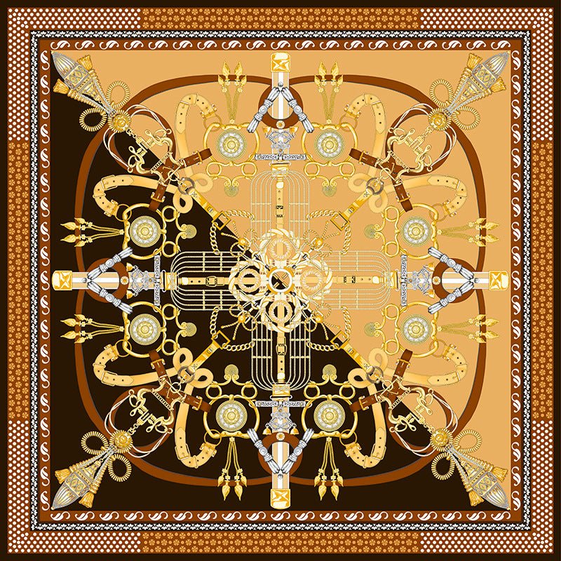 Opulence Orbit|100% Silk Scarf |A Piece that Connotes Wealth and Indulgence - Jin's Finds