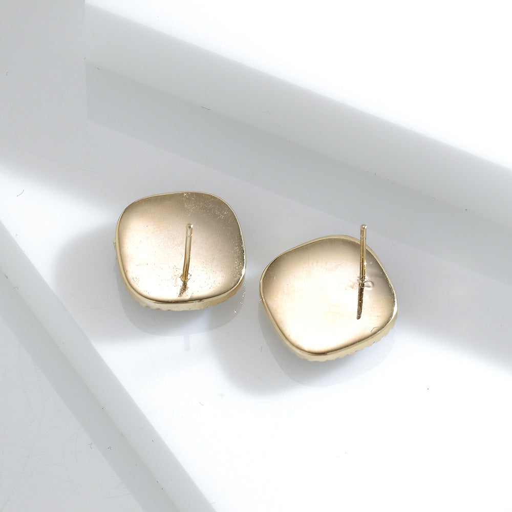 Stud Earring - CZ Gemstones- 18K Gold plating