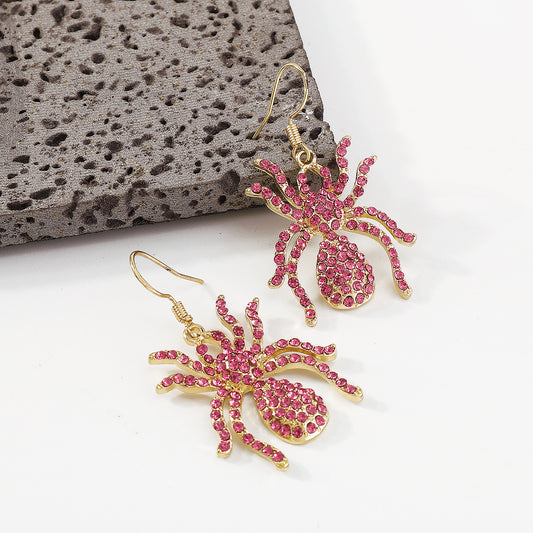 Halloween Spider Earrings- micro-inlaid with Rhinestones