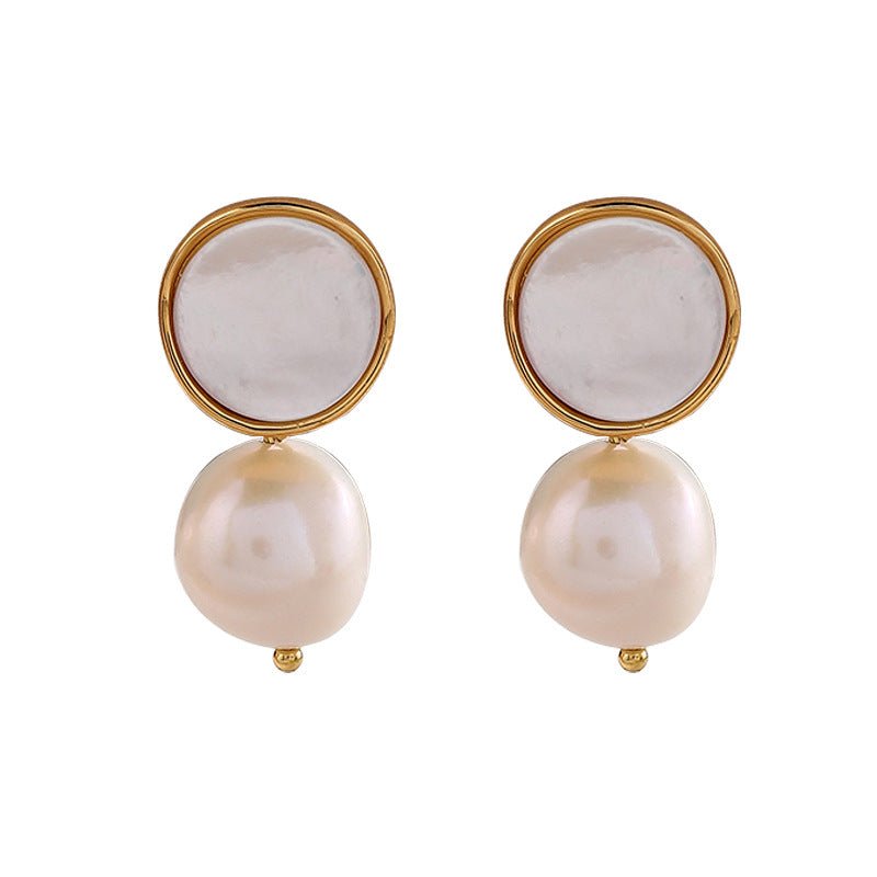 Drop Earrings -Nacre and Baroque Pearls