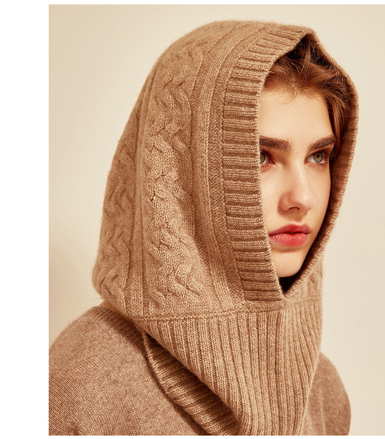 Arctic Embrace|Cashmere Hooded Beanie|All-Gender Style|Unmatched Comfort and Fit