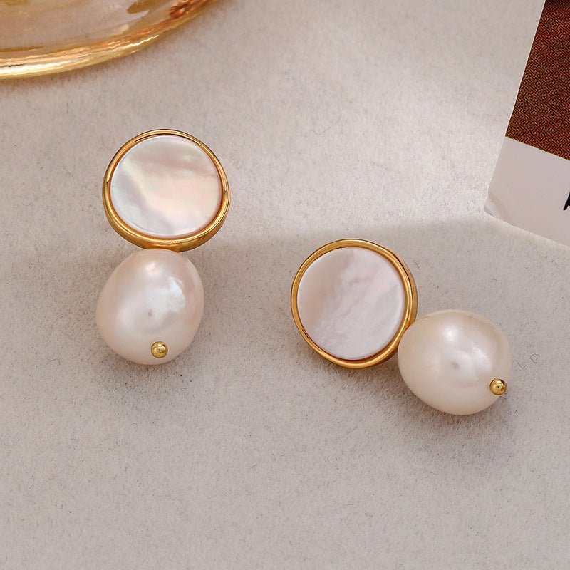 Drop Earrings -Nacre and Baroque Pearls