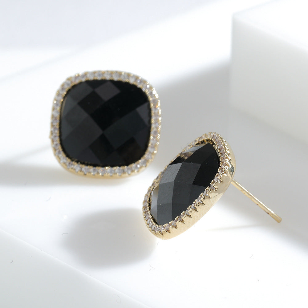 Stud Earring - CZ Gemstones- Minimalist Design