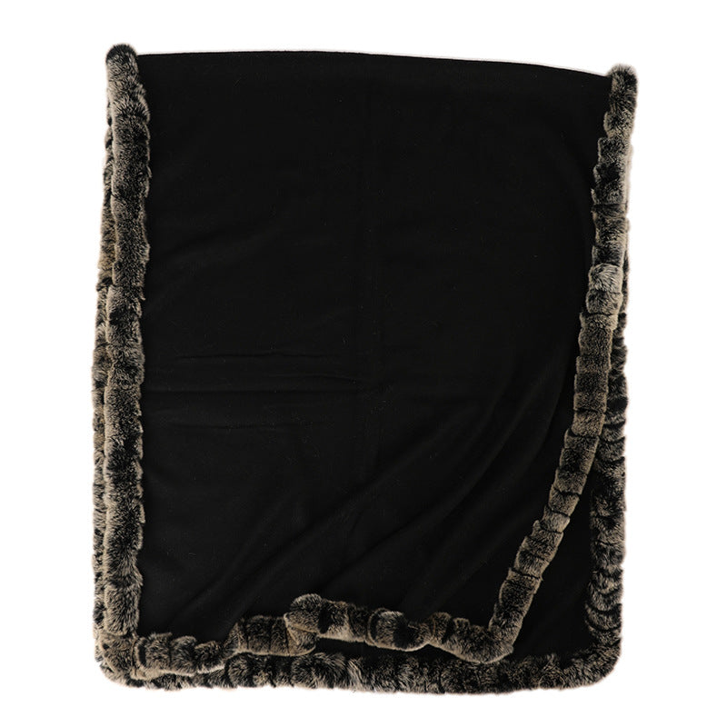 Soft Bordered|Plush Fur-Edged Cashmere Shawl|Universal Fit for Both Men and Women