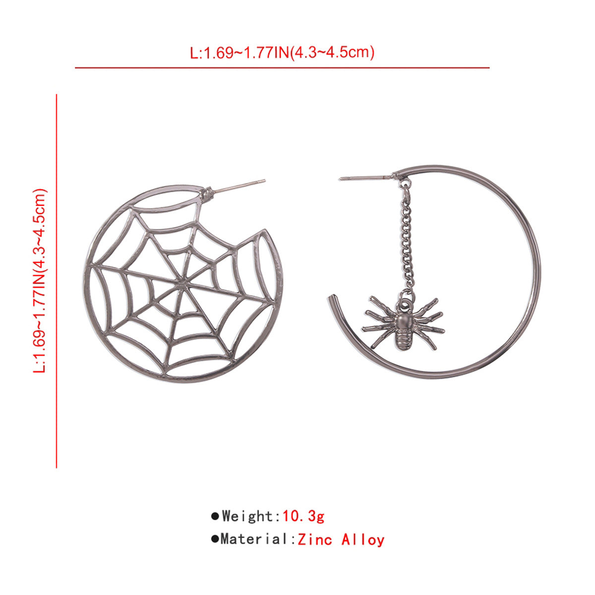 Halloween Earring -Spider and Spider web