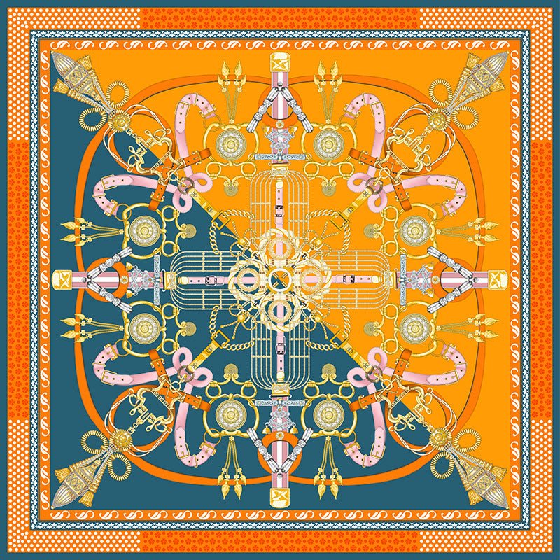 Opulence Orbit|100% Silk Scarf|A Piece that Connotes Wealth and Indulgence - Jin's Finds