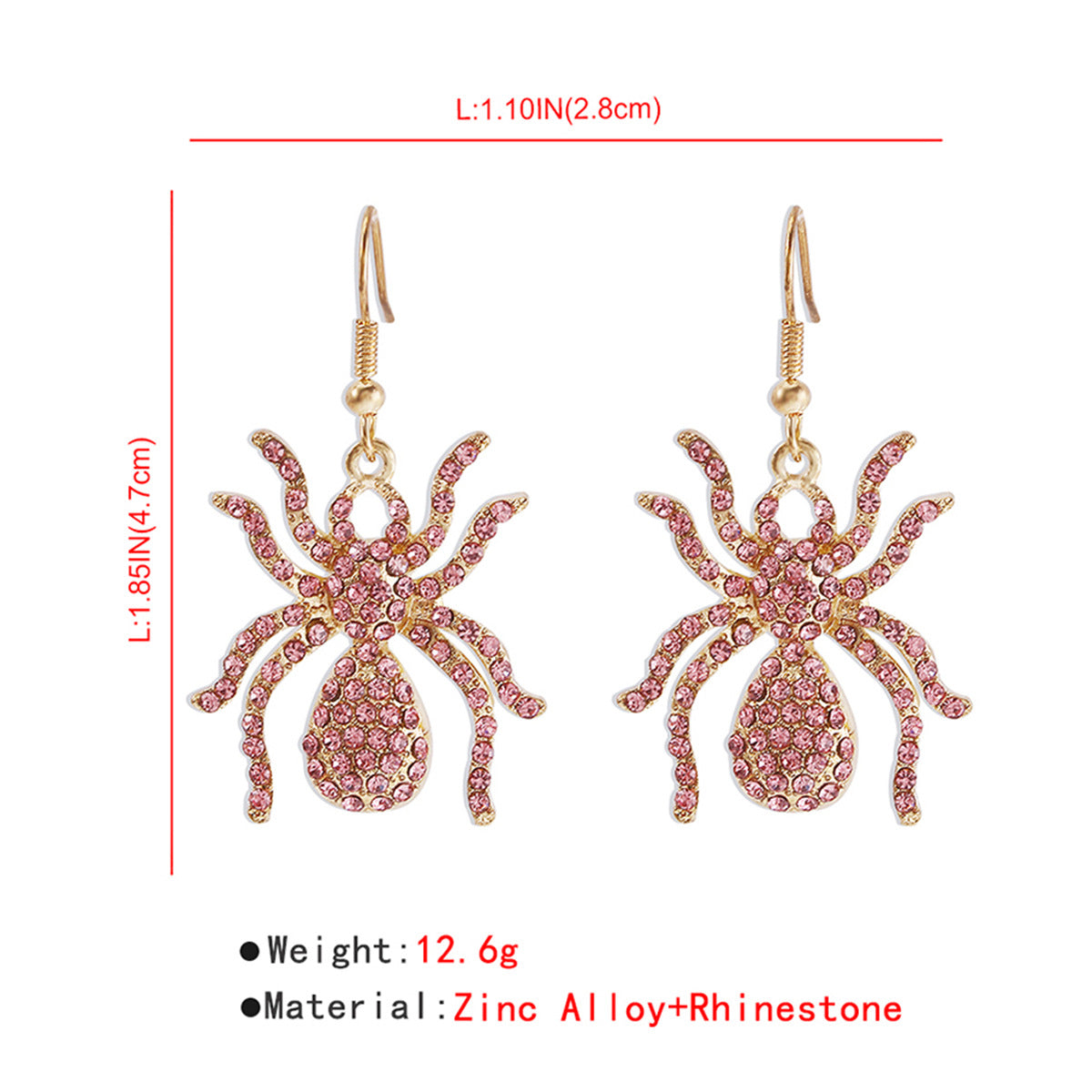 Halloween Spider Earrings- micro-inlaid with Rhinestones