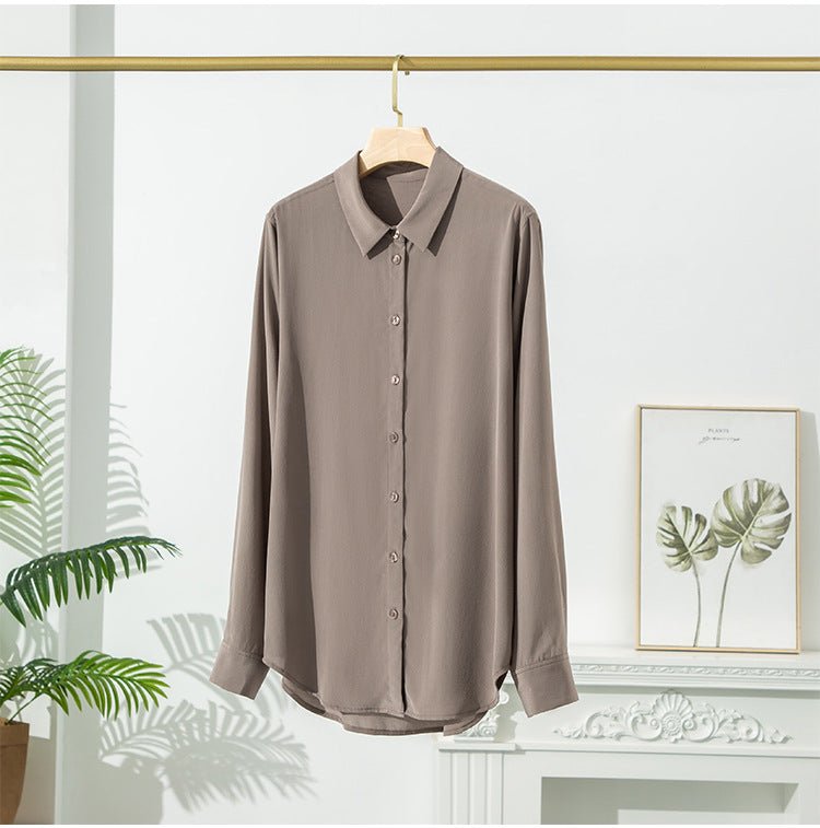 Crepe de Chine Silk Shirt | Loose-fitting Style | Corporate Colours available - Jin's Finds