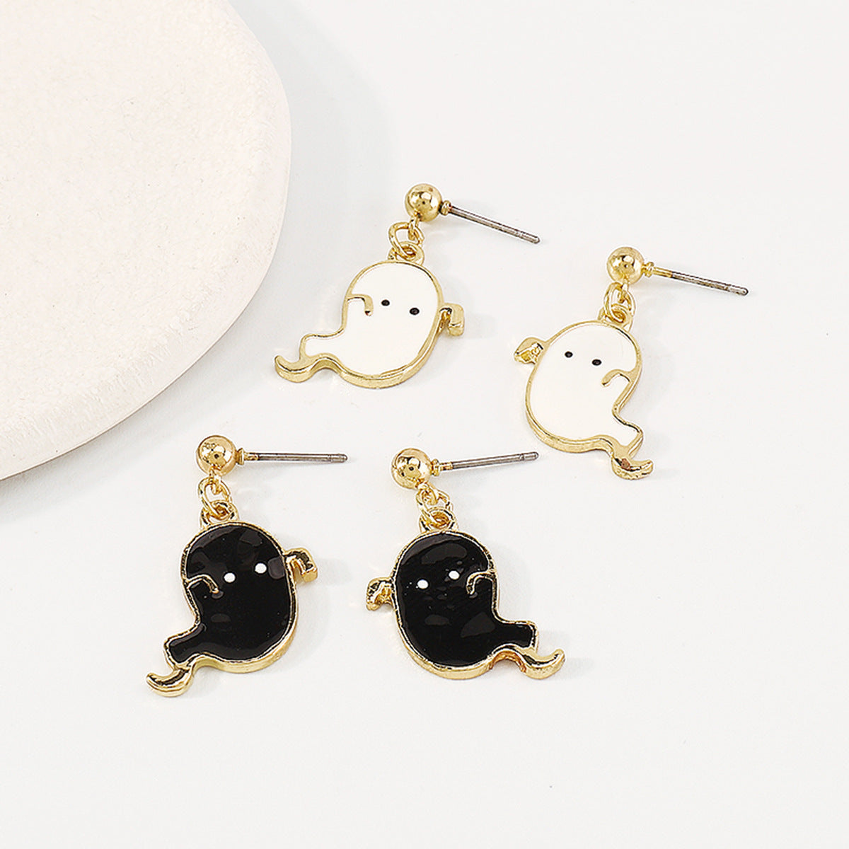 Halloween Ghost Earrings-Cold Enamel