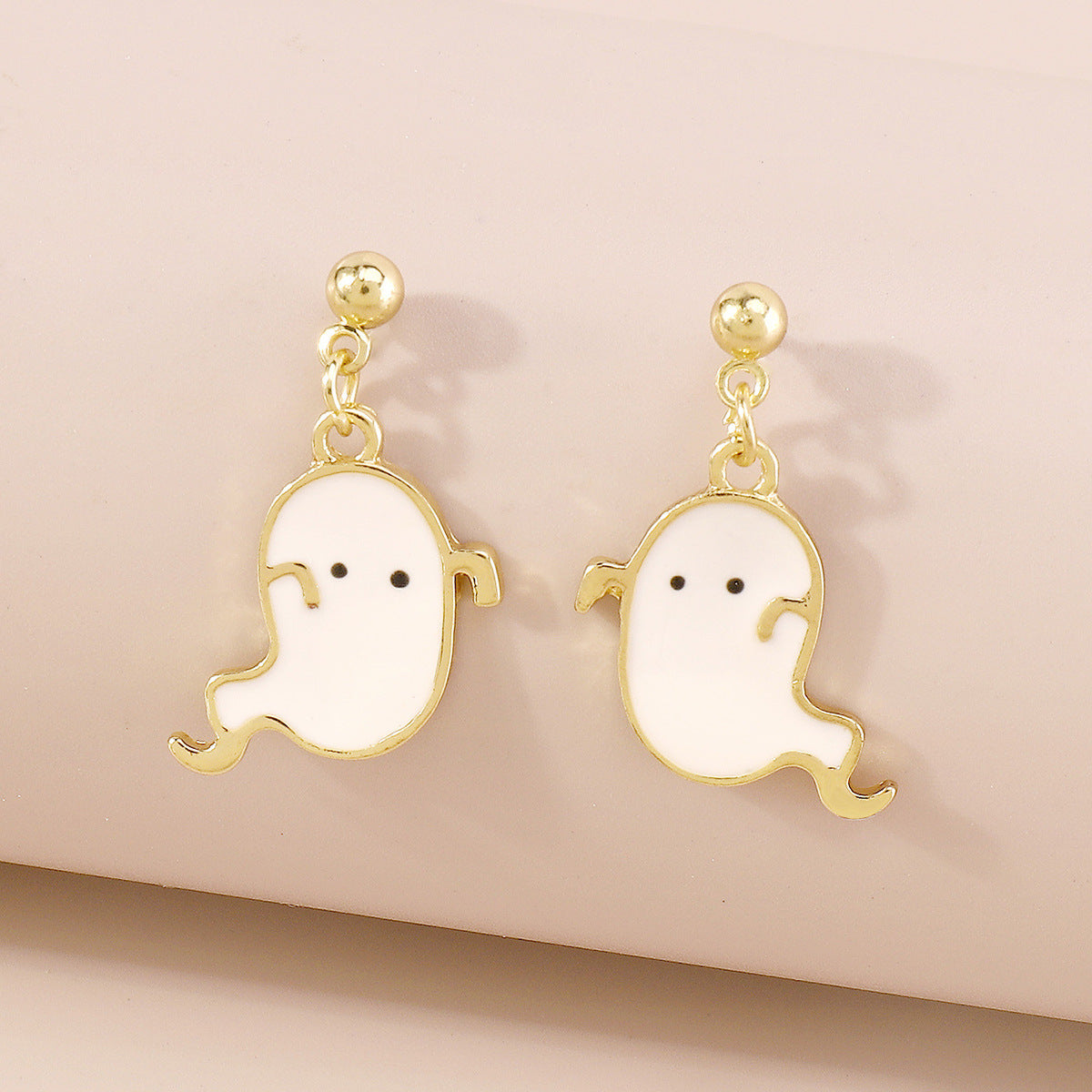 Halloween Ghost Earrings-White Cold Enamel