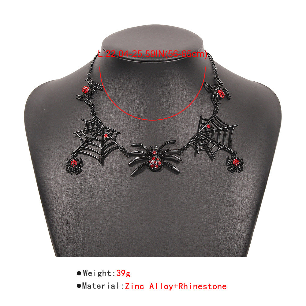 Halloween Jewelry Set-Red Spider Neckalce