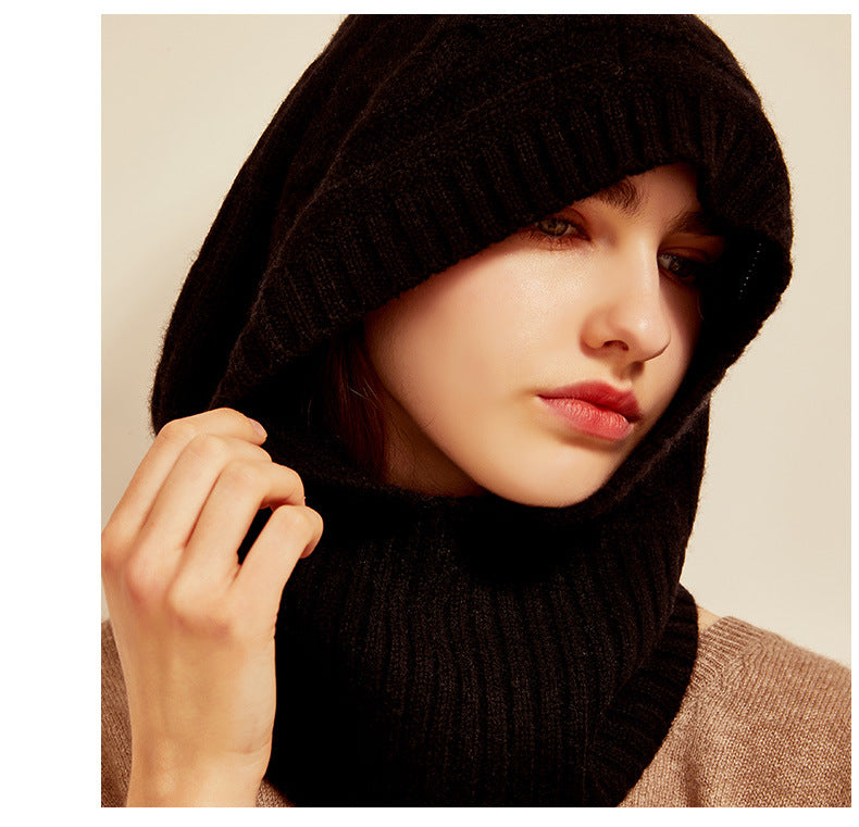 Arctic Embrace|Cashmere Hooded Beanie|All-Gender Style|Unmatched Comfort and Fit