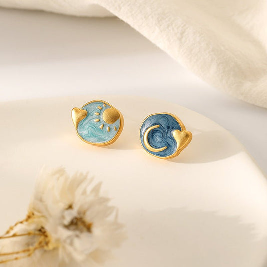 Stud Earrings-inpired by The Starry Night 