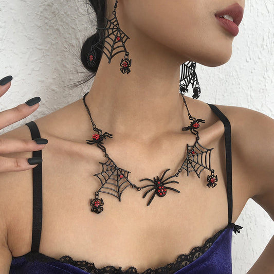 Halloween Jewelry Set-Red Spider