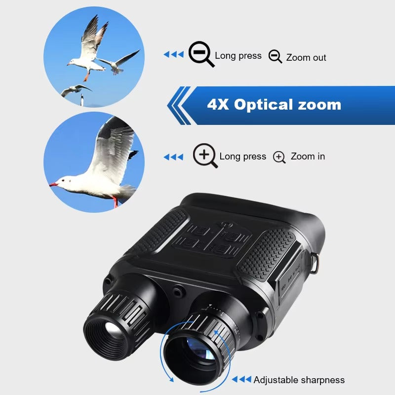 Wisdom View|Infrared Night Vision Binocular|Day and Night Use|magnification 3.5X to 7X

Enhanced Night Vision Capabilities

Our binoculars offer an impressive night vision range of up to 400 meters, allowing you to both detect and identify objects in the dark. Detection refers to the ability to spot the presence of an object, while identification means recognizing what the object is. For example:

Buildings: Detect at distances up to 3300 meters and identify at 1000 meters, perfect for surveying landscapes 