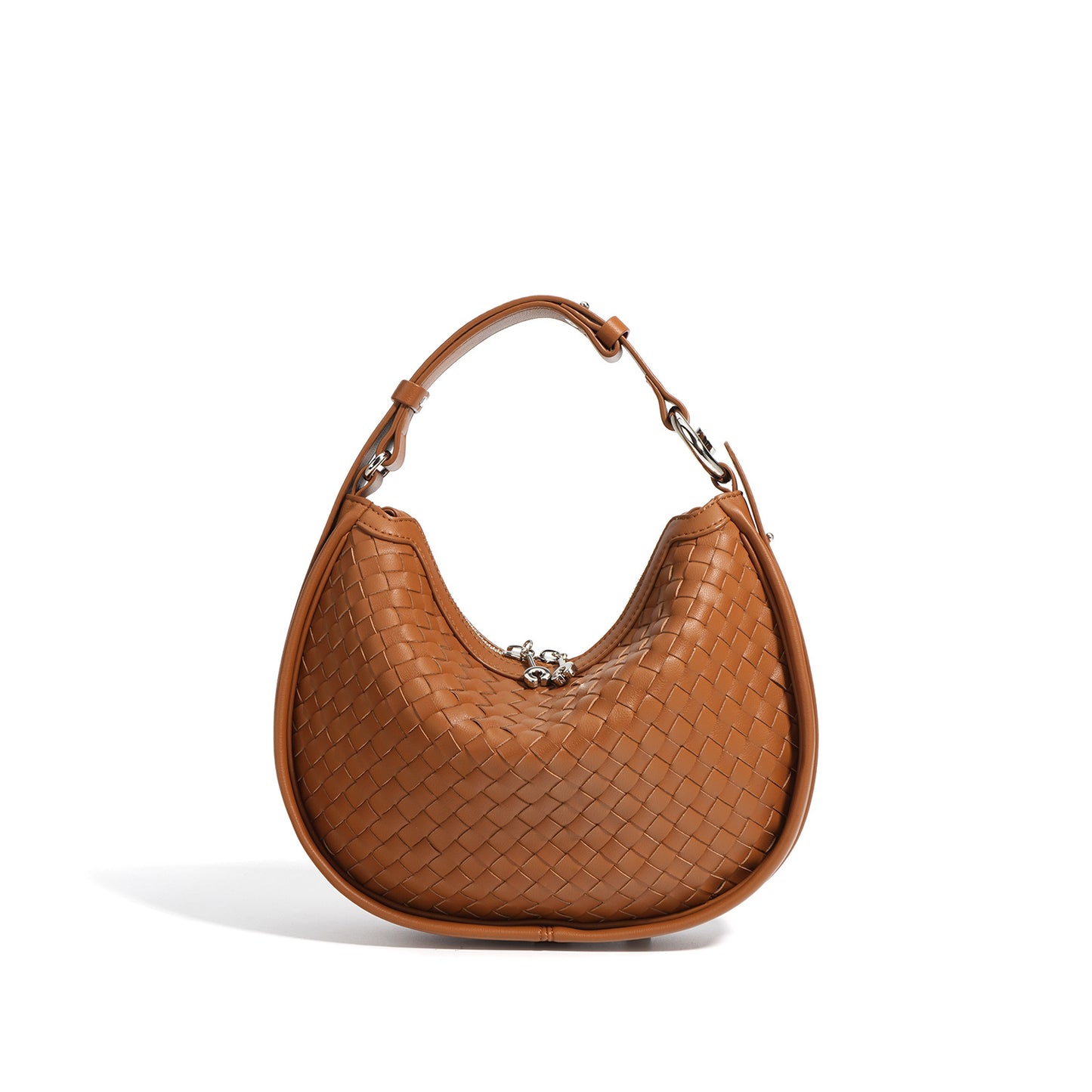 Caramel Colour-Brown Colour-Woven Clutch Leather Bag-Premium Cowhide