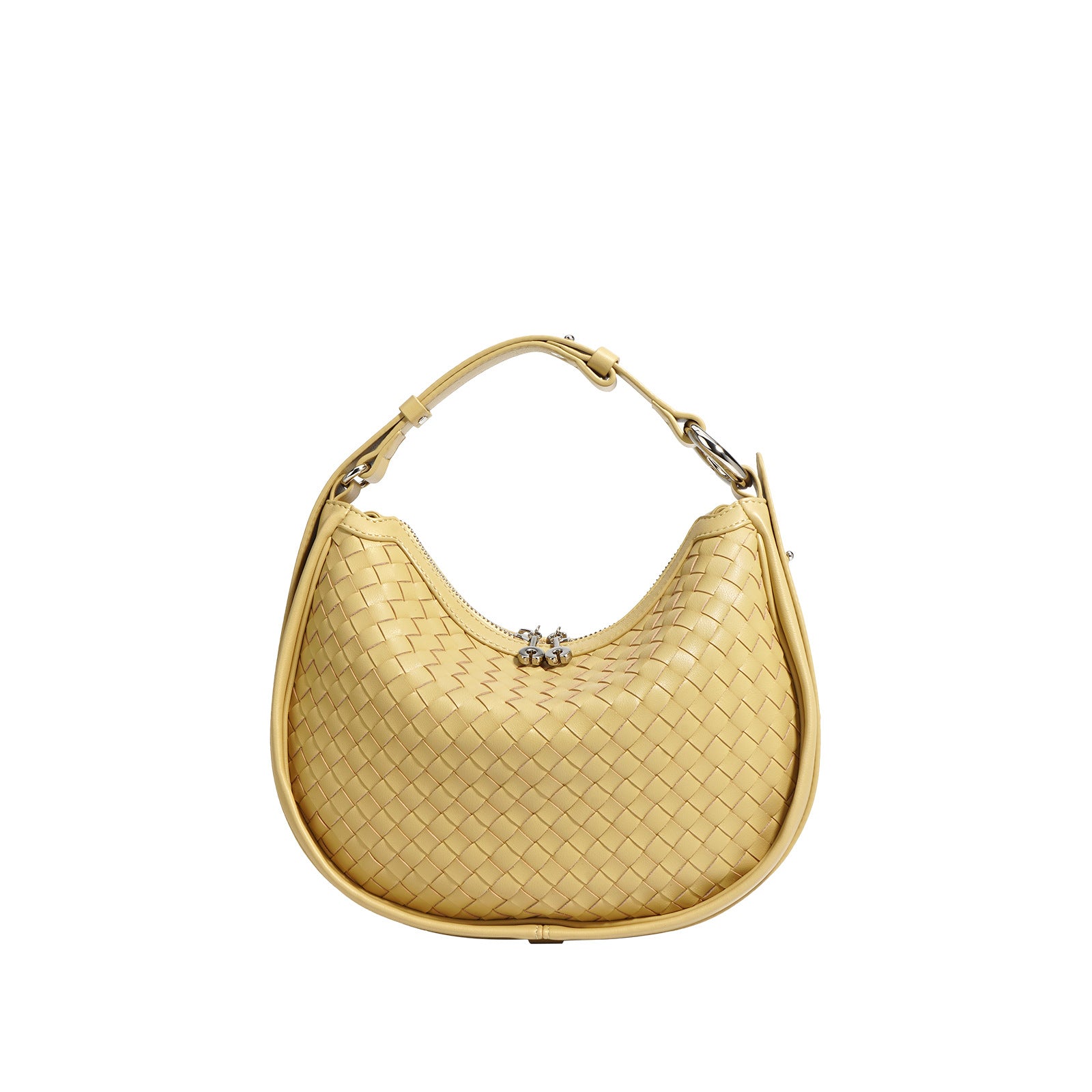 Woven Clutch Leather Bag-Yellow Colour- Premium Cowhide