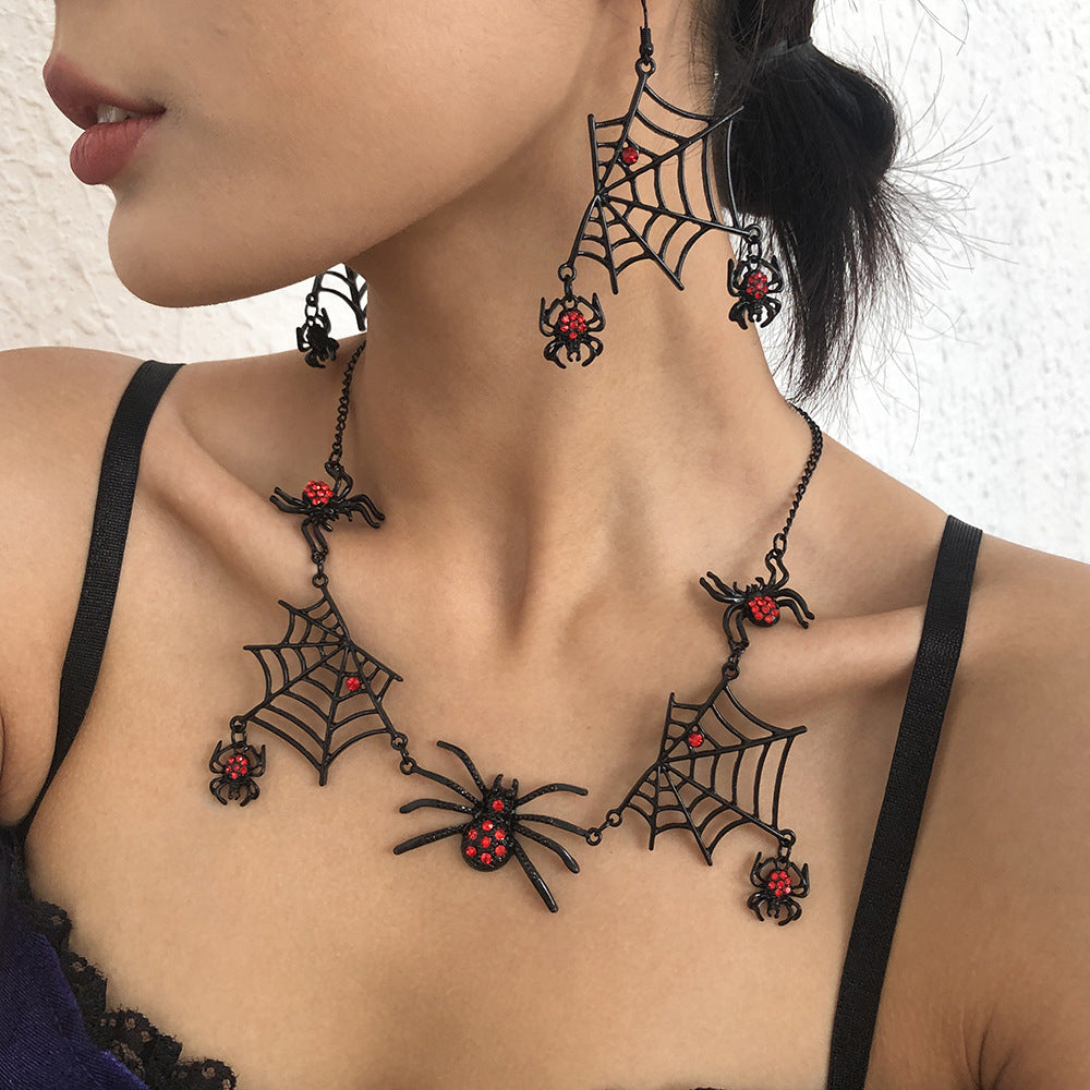 Halloween Jewelry Set-Red Spider