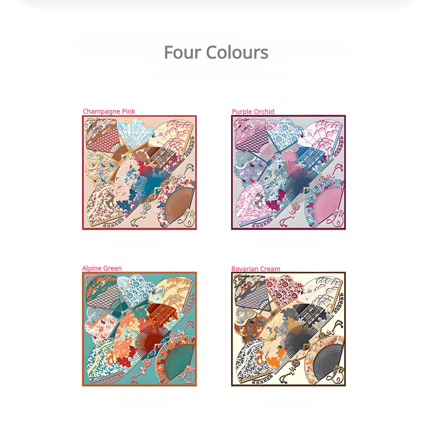 Whimsical Wonder|Silk Scarf|100% Silk Twll| 132cm X 132cm|Chinoiserie Style - Jin's Finds